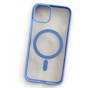 Чехол пластиковый iPhone 15 Pro Max Magsafe Magnetic Clear Case голубой#1996511