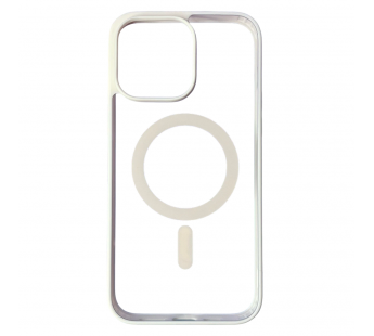 Чехол пластиковый iPhone 15 Pro Max Magsafe Magnetic Clear Case розовый#2076187