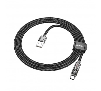 Кабель USB - Type-C HOCO U122 (3A/1.2m/текстиль) черный#1997476