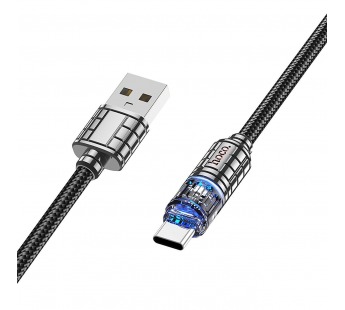 Кабель USB - Type-C HOCO U122 (3A/1.2m/текстиль) черный#1997472