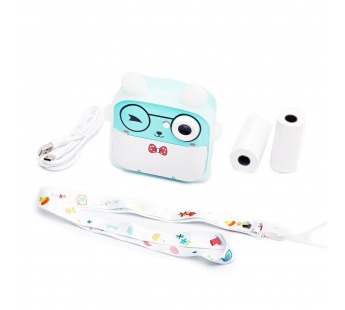 Портативный принтер -игрушка фотоаппарат с набором для печати (green) (228912)#2075809