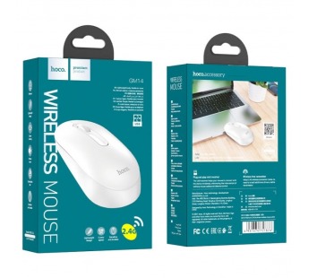 Мышь беспроводная HOCO GM14, USB, белый#2141429