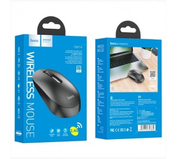 Мышь беспроводная HOCO GM14, USB, черный#2141426
