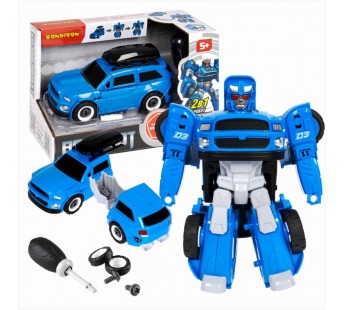 **ВВ Трансформер 2в1 робот-автом-ль,джип синий, BOX ВВ5609, шт#1999956