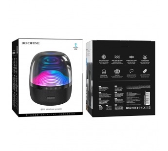 Портативная колонка BOROFONE BP8 Glazed (Bluetooth/USB/TF/AUX/10Вт) черная#2053890