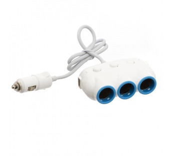 Автомобильный разветвитель прикуривателя Hoco C1 3in1 (повр. уп.)  2USB (white) (231731)#1999521