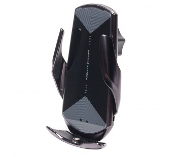 Держатель автомобильный с беспроводной зарядкой - зажим Q2 (повр.уп) в дефлектор (black) (231723)#1999664