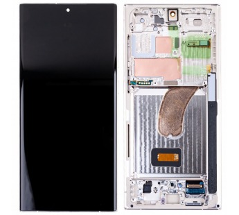 Дисплей для Samsung Galaxy S23 Ultra (S918B) модуль с рамкой Бежевый - OR (SP)#2077693