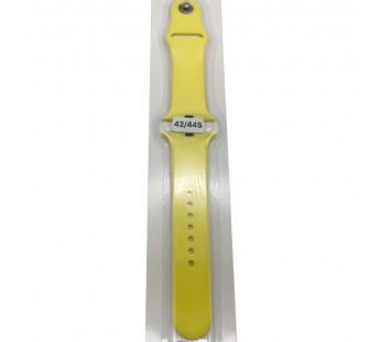 Ремешок для Apple Watch 42/44/45/49mm №55 силиконовый Светло-Желтый (Размер SM)#2063554