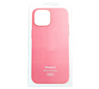 Чехол для iPhone 15 Silicone Case, Magsafe, ярко-розовый#2030337