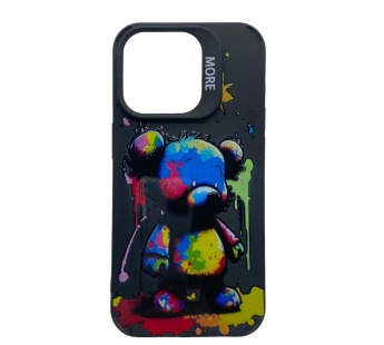 Чехол iPhone 14 Pro Креатив Медвежонок Черный#2102008