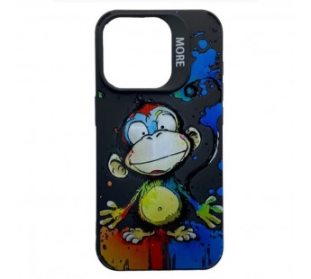 Чехол iPhone 14 Pro Max Креатив Обезьянка Черный#2002361