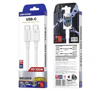 Кабель Type-C - Type-C WEKOME WDC-182 1m PD 100W Белый#2118353