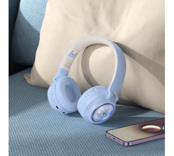Накладные Bluetooth-наушники Hoco W50 Cute fun (blue) (229402)#2004143