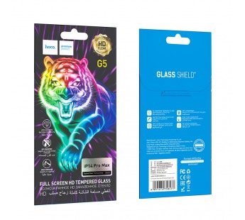 Защитное стекло Hoco G5 IPhone 14 Pro Max, полноразмерное, 3D, цвет черный (10)#2124210