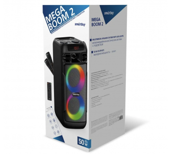 Акустическая система SmartBuy MEGA BOOM 2, 50Вт, Bluetooth, MP3, FM-радио, 2 микрофона (SBS-5600)#2002605