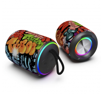 Колонка-Bluetooth Perfeo "CASK" 6W, MP3 USB-TF, AUX, FM, HANDS FREE, TWS граффити#2002755