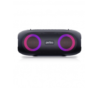 Колонка-Bluetooth Perfeo "WALLY" 20W, MP3 USB, FM, AUX, MIC, TWS, LED, 6000 мАч, черная#2002631