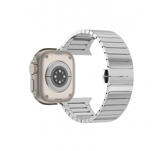 Ремешок - ApW34 металл блочный на застежке Apple Watch 42/44/45/49 mm (silver) (230497)#2005916
