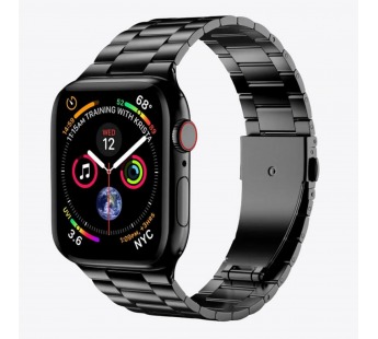 Ремешок - ApW36 металл блочный на застежке Apple Watch 38/40/41 mm (black) (230502)#2003876