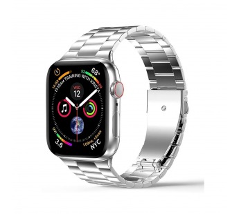 Ремешок - ApW36 металл блочный на застежке Apple Watch 38/40/41мм (silver) (230503)#2005923