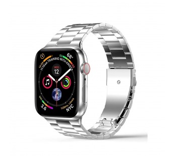 Ремешок - ApW36 металл блочный на застежке Apple Watch 42/44/45/49 mm (silver) (230506)#2005927