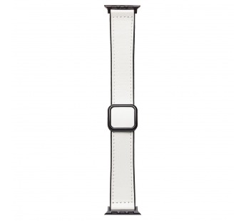 Ремешок - ApW38 Square buckle Apple Watch 38/40/41мм экокожа (white) (230523)#2003813