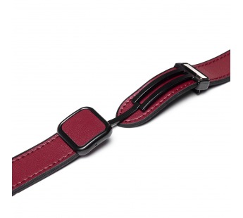 Ремешок - ApW38 Square buckle Apple Watch 38/40/41мм экокожа (wine red) (230525)#2003821