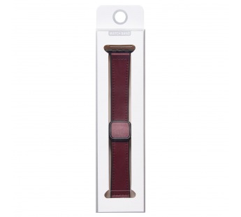 Ремешок - ApW38 Square buckle Apple Watch 42/44/45/49мм экокожа (wine red) (230519)#2005952