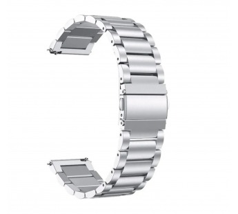 Ремешок - WB40 Металл блочный на застежке 22 мм универсальный (silver) (230554)#2005899