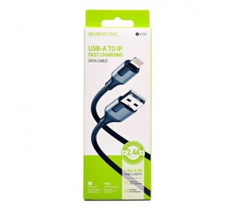 Кабель USB - Lightning BOROFONE ВX101 (2.4A/1m) черный#2038411