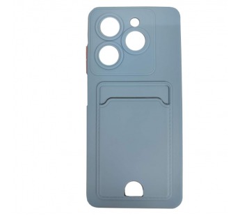 Чехол силиконовый Tecno Spark 20/20С матовый цветной с визитницей серый#2007622