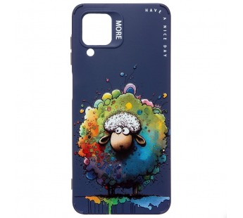 Чехол-накладка - SC335 для "Samsung Galaxy A12"  (овечка) (dark blue) (227128)#2008514
