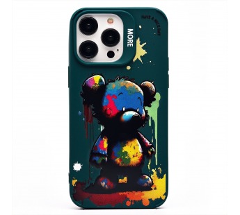 Чехол-накладка - SC335 для "Apple iPhone 14 Pro Max"  (медведь) (dark green) (227043)#2007535