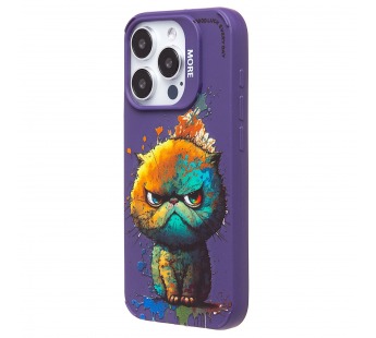 Чехол-накладка - SC335 для "Apple iPhone 15 Pro"  (кот) (violet) (227027)#2003405