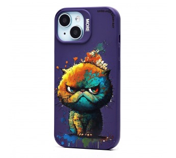 Чехол-накладка - SC335 для "Apple iPhone 15"  (кот) (violet) (227033)#2091273