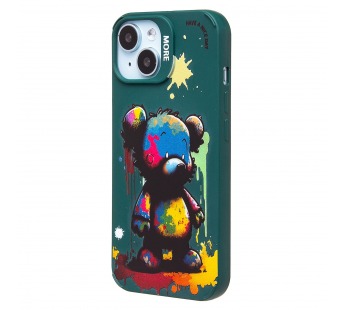 Чехол-накладка - SC335 для "Apple iPhone 15"  (медведь) (dark green) (227037)#2003383