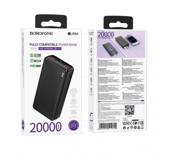 Портативный аккумулятор BOROFONE BJ56A 20000 mAh 22.5W+ PD 20W (черный)#2003422