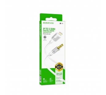 Кабель Lightning - 3.5mm Borofone BL19 Creator (повр. уп.) 100см   (white) (233265)#2048273
