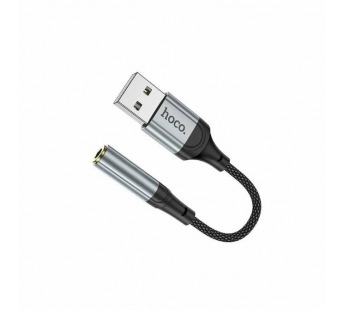 Переходник USB - 3,5 вход Носо LS36 (12см/текстиль) серый#2023741