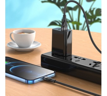 Кабель USB - Apple lightning Borofone BX61 (повр. уп) 100см 2,4A  (black) (223410)#2006253