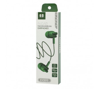 Наушники с микрофоном Elmcoei EV3013 (3.5 mm jack) зеленые#2010613