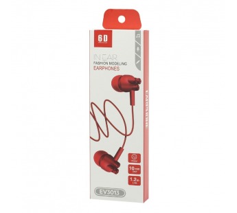 Наушники с микрофоном Elmcoei EV3013 (3.5 mm jack) красные#2010614
