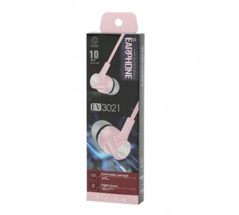 Наушники с микрофоном Elmcoei EV3021 (3.5 mm jack) розовые#2010253