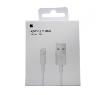 Кабель USB - Lightning (для iPhone) High Quality 1m в упаковке с Лого Белый#2038396