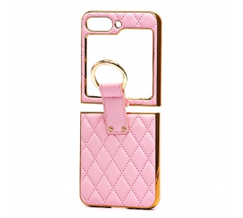 Чехол-накладка - FLIP экокожа стеганая с кольцом для "Samsung Galaxy Flip 5" (pink) (230929)#2010994