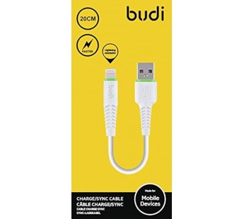 Кабель USB - Apple lightning budi M8J150L20 (повр. уп) 20см 1,5A  (white) (223435)#2034506