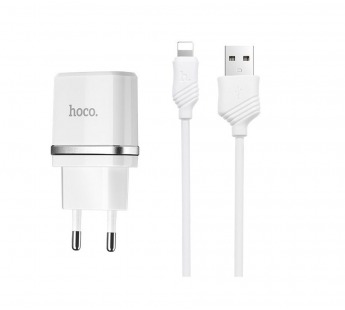 Адаптер Сетевой с кабелем Hoco C11 (повр. уп.) USB 1A/5W (USB/Lightning) (white) (233582)#2008078