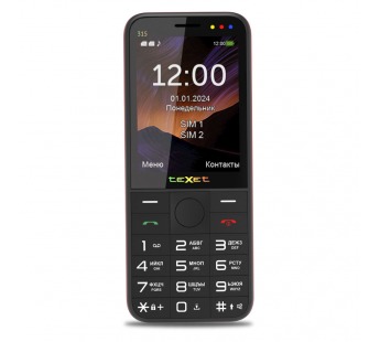 Мобильный телефон TEXET TM-315 черный/красный  (2,8"/камера/2500mAh)#2008325