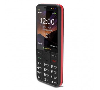 Мобильный телефон TEXET TM-315 черный/красный  (2,8"/камера/2500mAh)#2008333